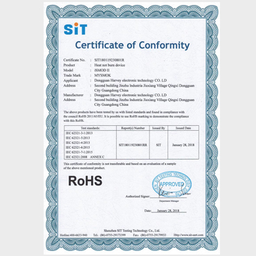 Ismod II RoHS-Zertifizierungen